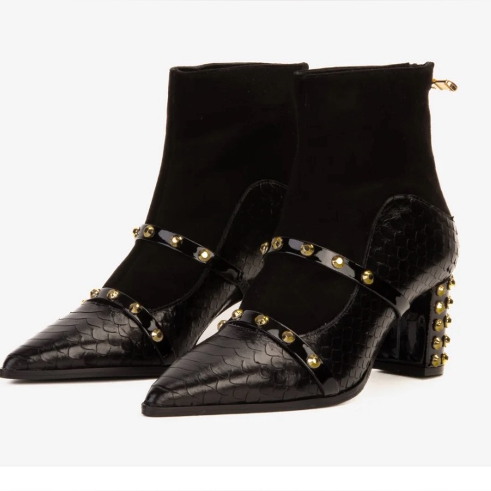 VINCI The Valentina Leather Block Heel Boot Size 38 (US Size 7.5-8) Like New - Picture 2 of 10